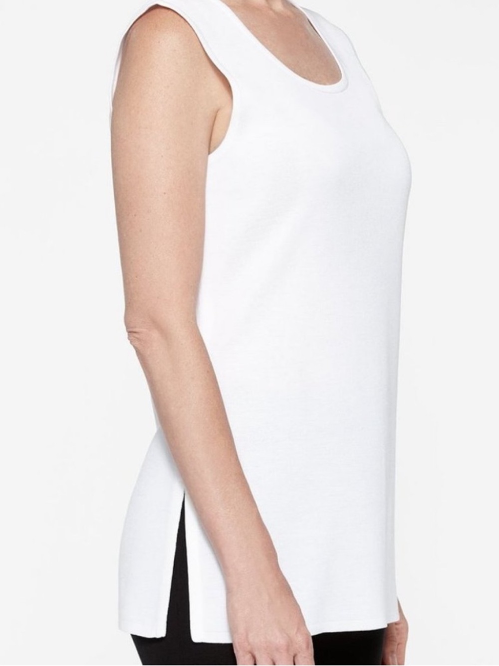 Misook Scoop Neck Tank White Size XL Petite NWT New